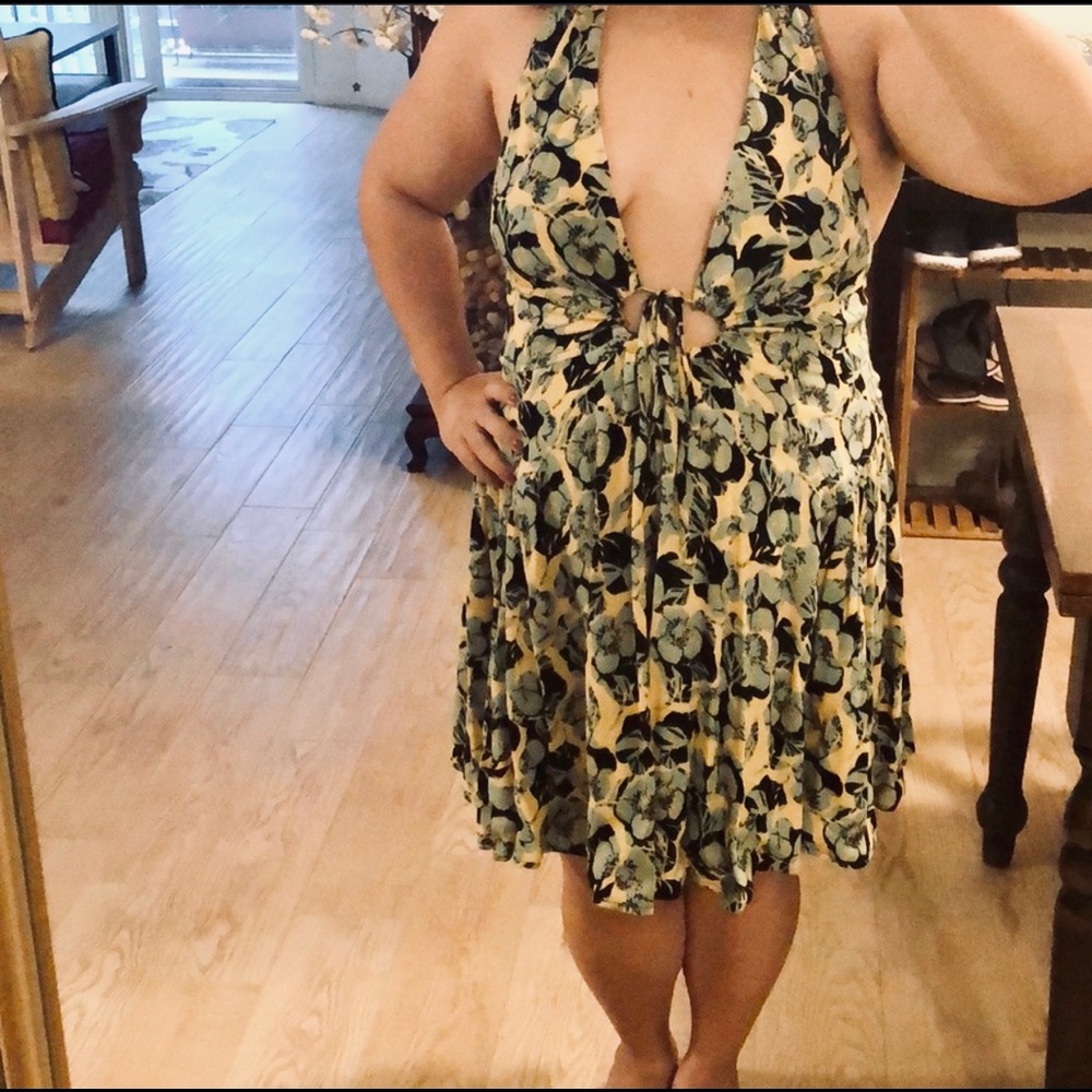 Free People deep plunge dress